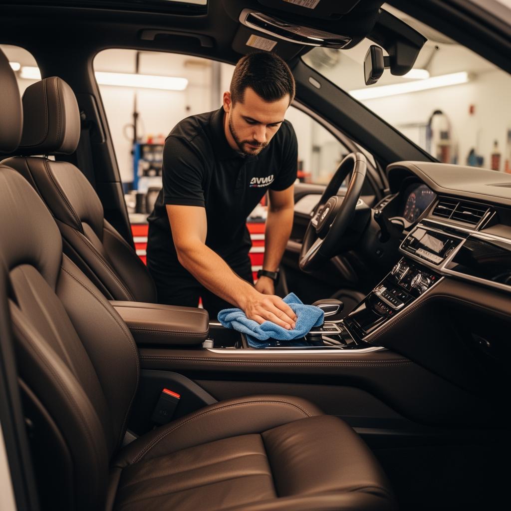 Interior detailing and leather conditioning at Texas Hand Wash Lakeway TX